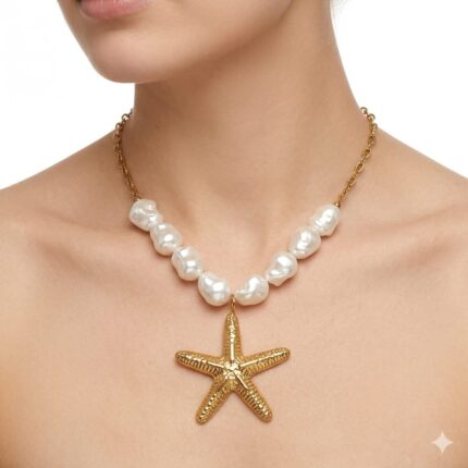 COLLAR ESTRELLA Y PERLAS FINAS